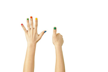 Beautiful woman hand with manicure