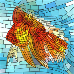 Naklejki  Ilustracja wektorowa złota rybka.