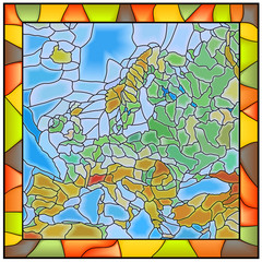 Naklejki  Wektor ilustracja mapa Europy.