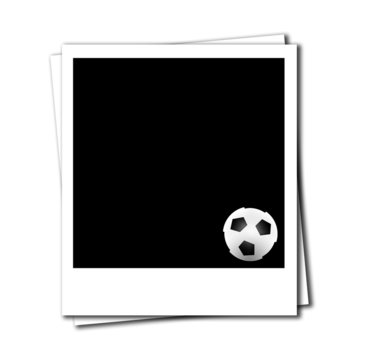 soccer ball in a photo frame