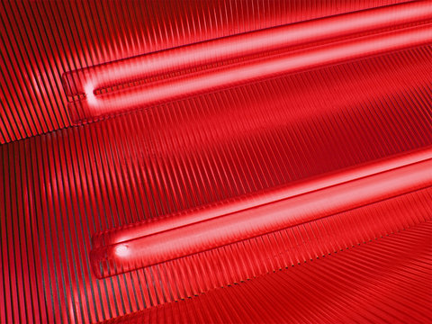 red bulb lamp closeup, led power illumination, interior light, renewable energy saving technology diversity