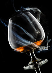 Cognac in smoke