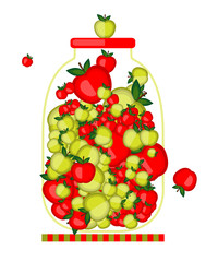 Bank with apple jam for your design