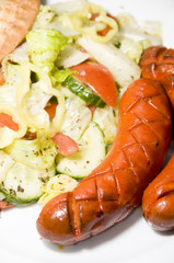 debrecziner Hungarian sausage with salad Budapest