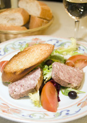 French country style pork terrine pate salad