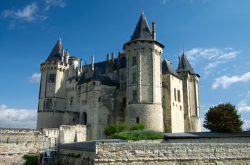 Fototapeta na wymiar medieval castle of Samur, Loire valley, France\