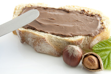 Tartine de pâte à tartiner au chocolat