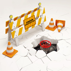 Conceptual 3d Illustration of Under Construction