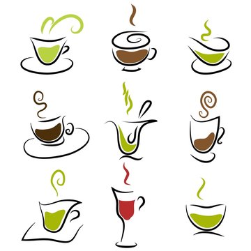 coffee and tea design elements