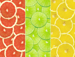 Abstract background of citrus slices. Closeup. Studio photograph