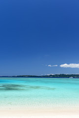 Fototapeta na wymiar 綺麗なサンゴの海と紺碧の空