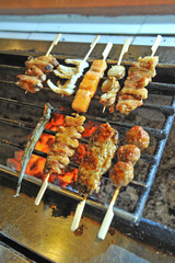 Variety of food on grill