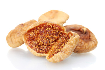 delicious dried figs isolated on white