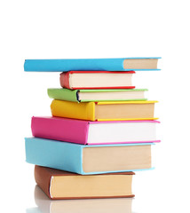 Stack of books isolated on white