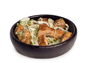 meat with onion and parsley