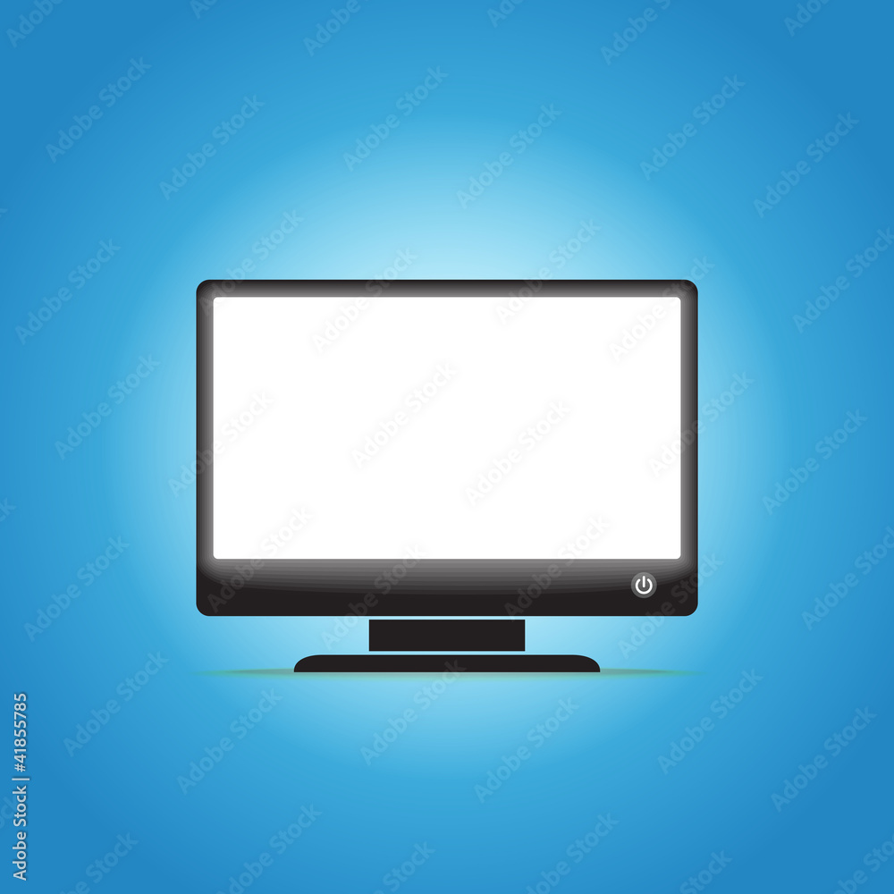 Poster Glowing computer monitor with the blank screen