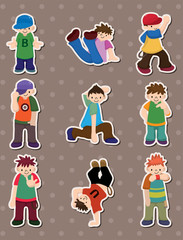 Fototapeta premium hip hop boy stickers