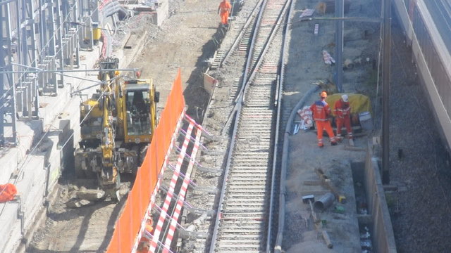 Bahnarbeiter Gleisbau