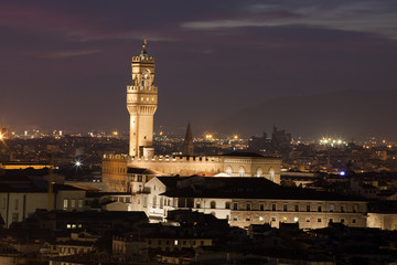 Obraz premium Florence - Palace Vecchio by night