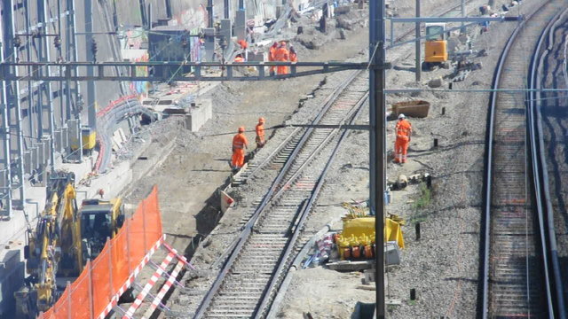 Bahnarbeiter Gleisbau