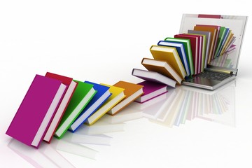 books from your laptop on a white background