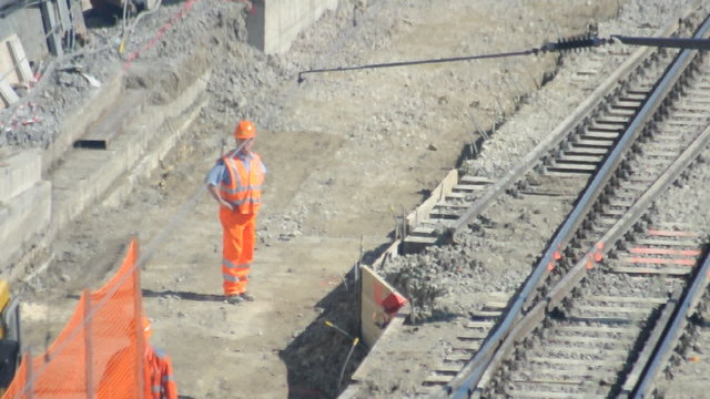 Bahnarbeiter Gleisbau