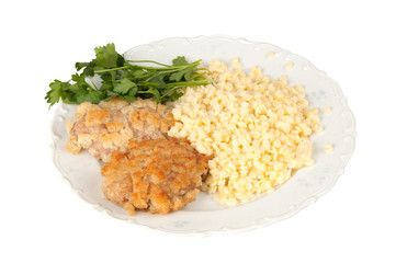 rice with parsley and chop