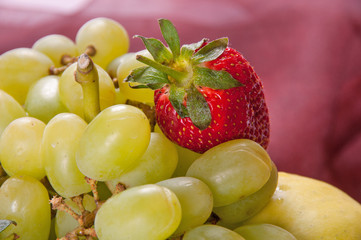 grapes and strawberries
