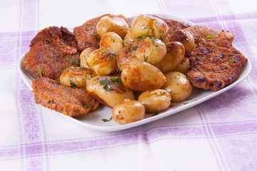 Steak and potatoes
