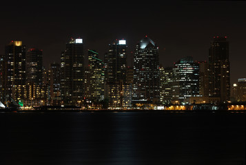 Fototapeta na wymiar Skyline of San Diego at night