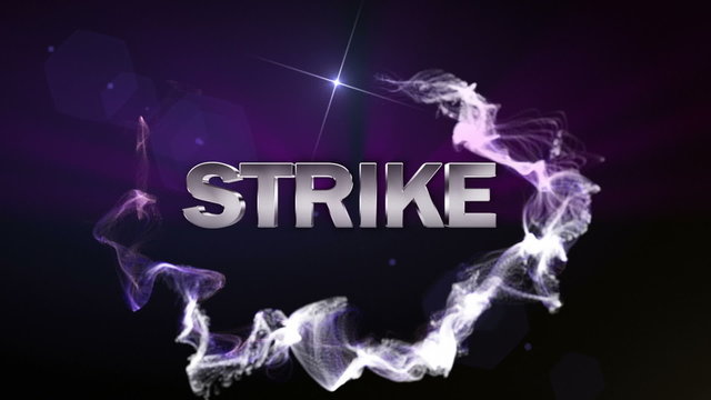 STRIKE Text in Particle (Double Version) Blue - HD1080