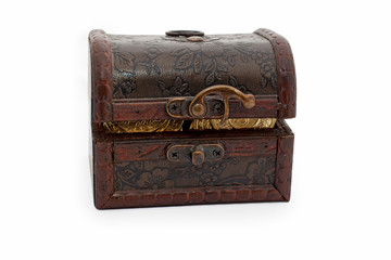 treasure chest (toy) isolated on white
