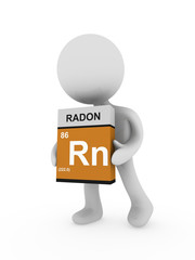 3d man carry a radon box