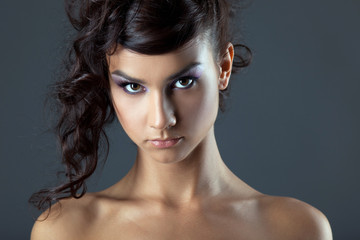Attractive young brunette woman portrait
