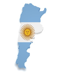 Argentina Map 3d Shape