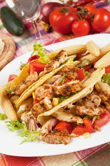 Chicken salad in taco shells