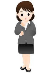 スーツの女性　困る
