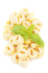 Tortellini pasta isolated on white