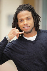 Man gesturing to call