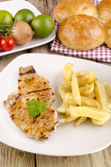 pork chops with french fries