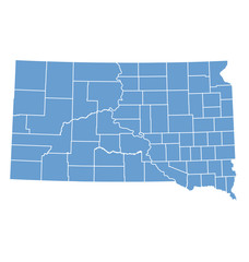 State map of South Dakota by counties