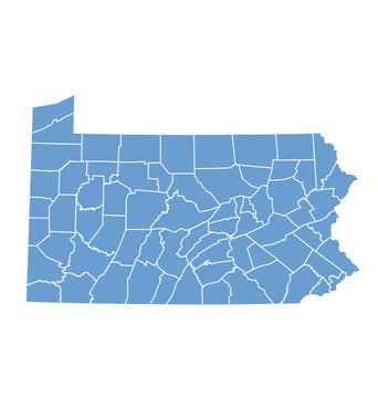 State Map Of Pennsylvania By Counties