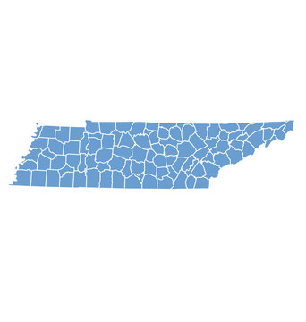 State map of Tennessee by counties