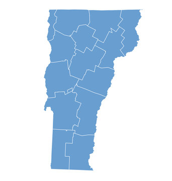 State Map of  Vermont by counties