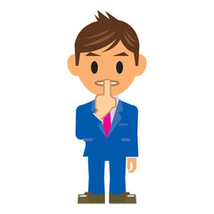ビジネスマン イラスト 静かに