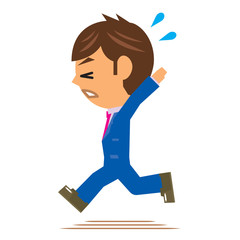 ビジネスマン イラスト 逃げる