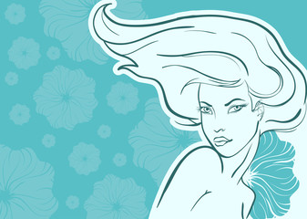 Girl with dismissed hair portrait