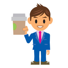 ビジネスマン イラスト コーヒー
