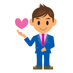 ビジネスマン イラスト ハート 命