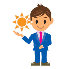 ビジネスマン イラスト 太陽